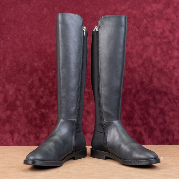 Aerosoles Women Trapani Black Fabric Comfortable Zip Riding Knee Boots sz 7 - Picture 2 of 10